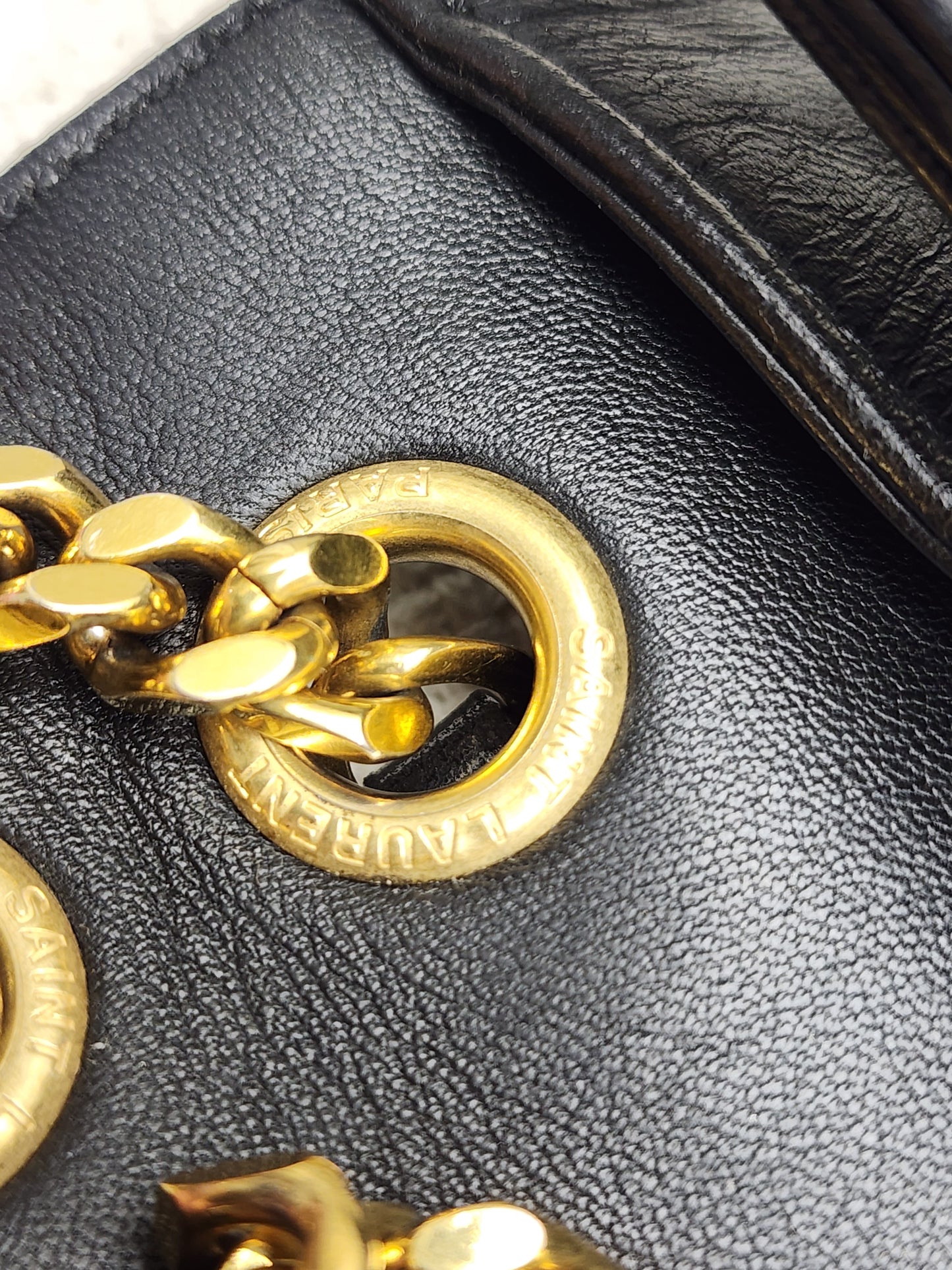 YSL Black Lambskin Medium Envelope Bag (GHW)