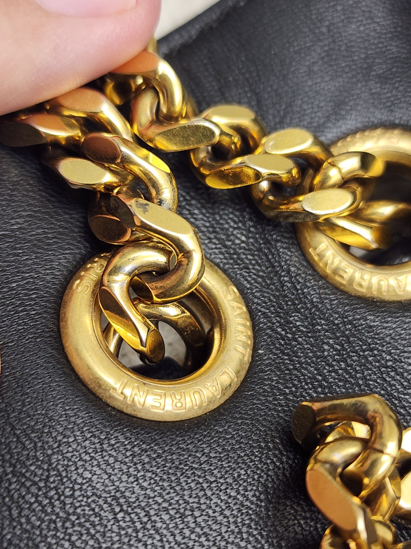 YSL Black Lambskin Medium Envelope Bag (GHW)