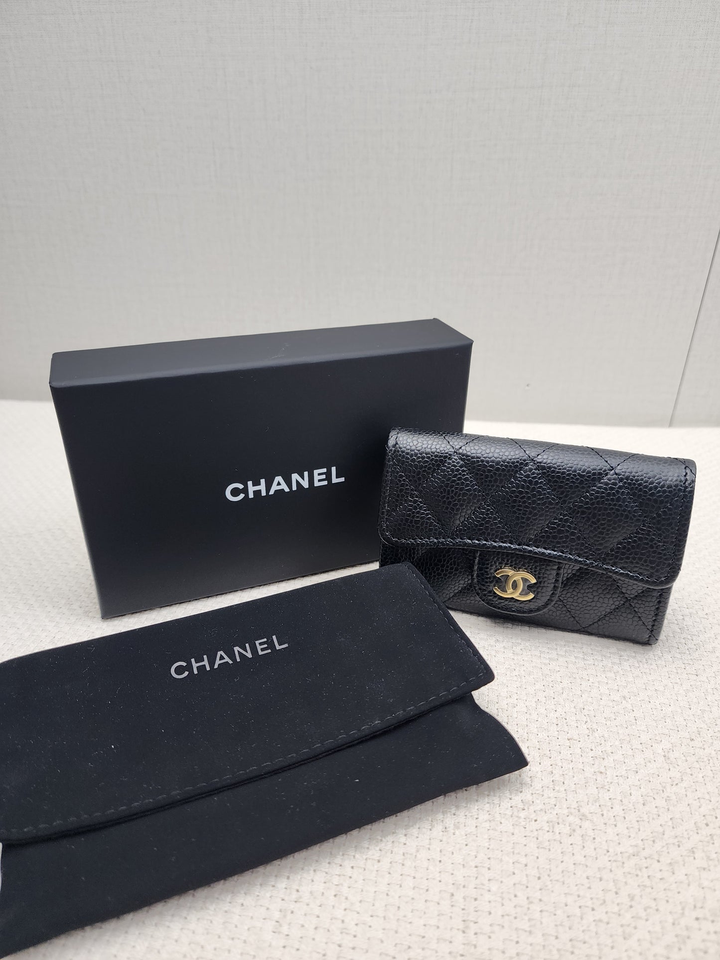 Chanel Black Caviar Classic Flap Card Holder (GHW)