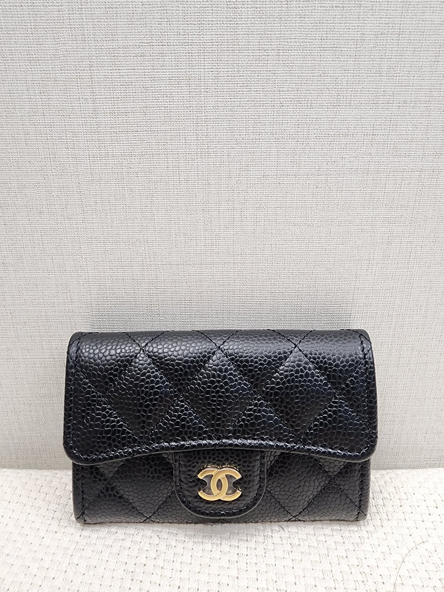 Chanel Black Caviar Classic Flap Card Holder (GHW)