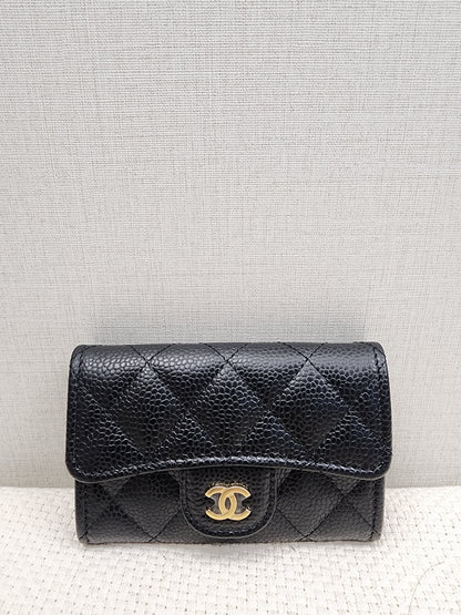 Chanel Black Caviar Classic Flap Card Holder (GHW)