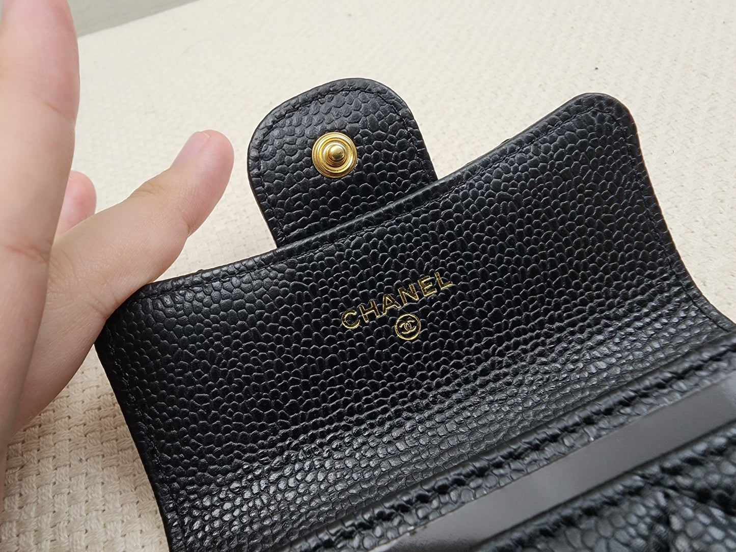 Chanel Black Caviar Classic Flap Card Holder (GHW)