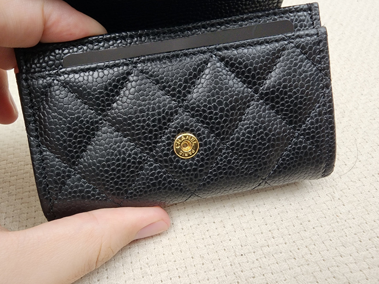 Chanel Black Caviar Classic Flap Card Holder (GHW)
