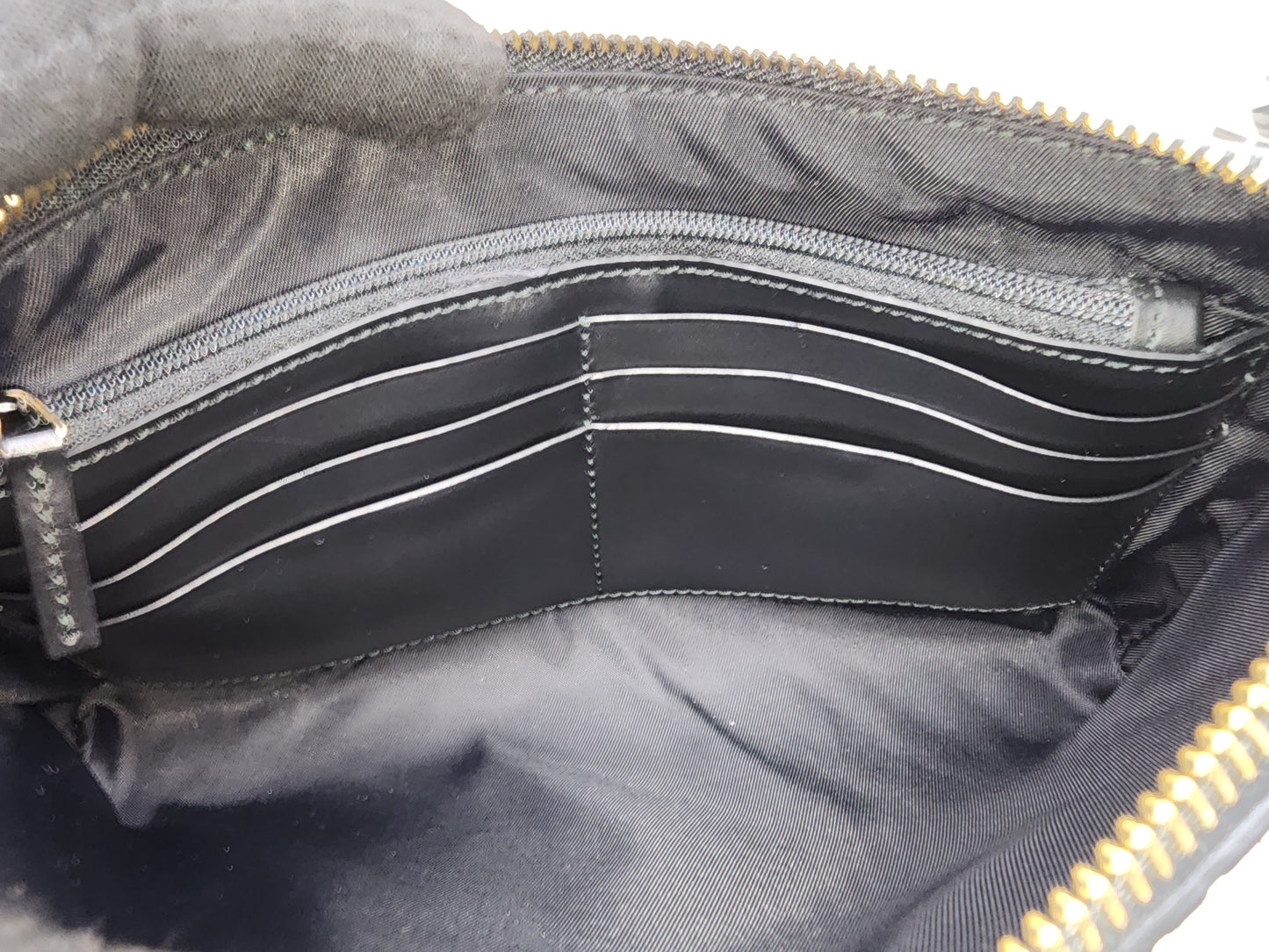 Gucci Black Guccissima Leather Wristlet Shoulder Bag
