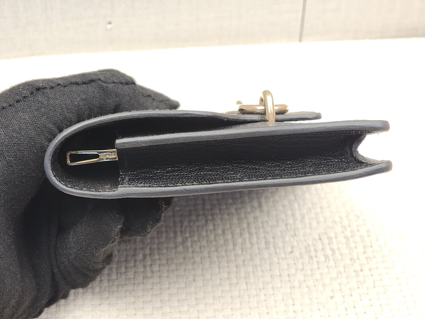 Hermes Noir Roulis Slim Compact Wallet (GHW)