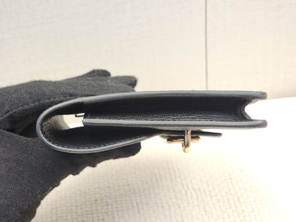 Hermes Noir Roulis Slim Compact Wallet (GHW)