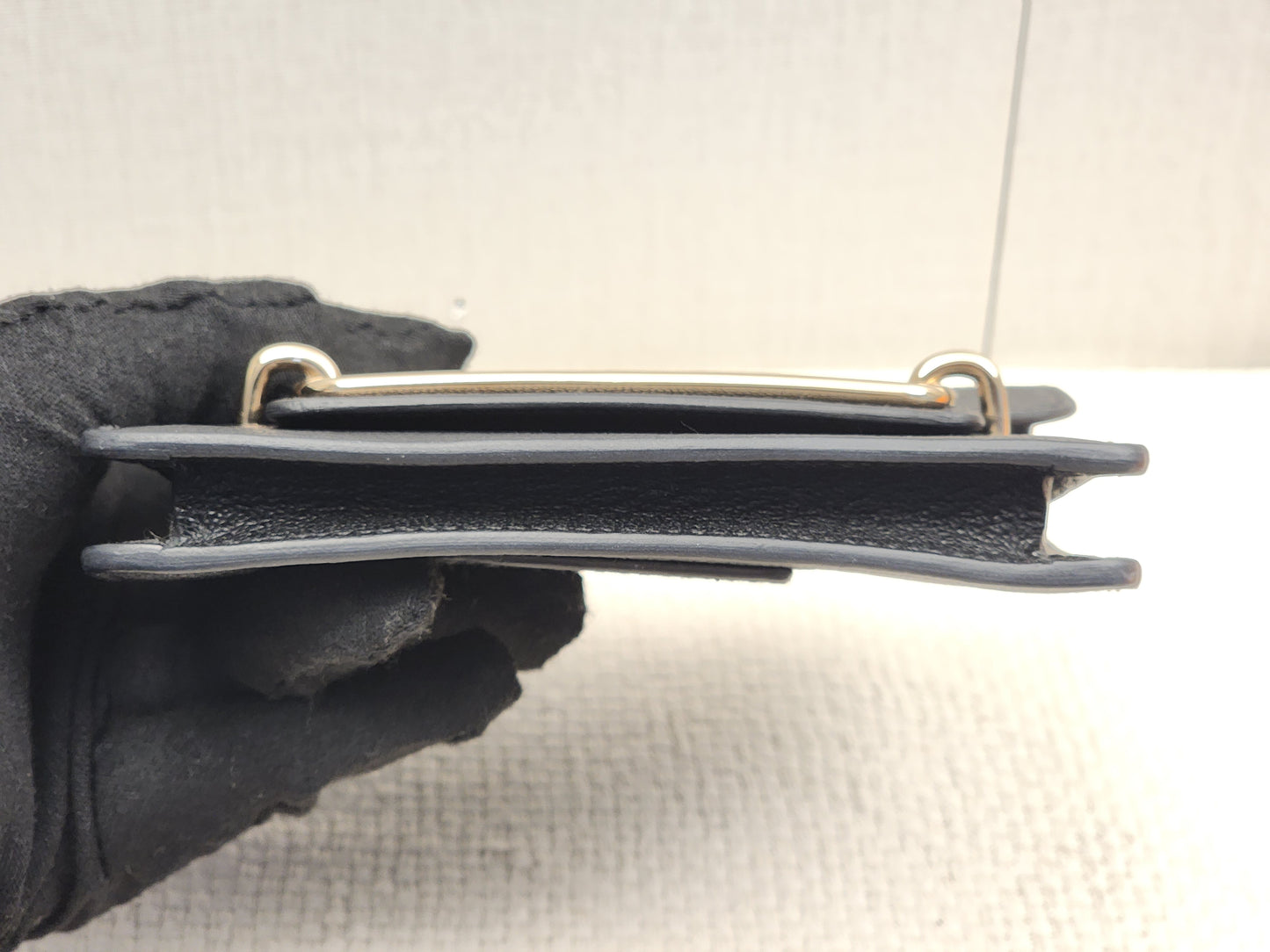 Hermes Noir Roulis Slim Compact Wallet (GHW)