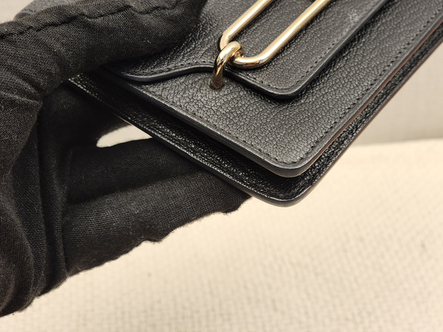 Hermes Noir Roulis Slim Compact Wallet (GHW)