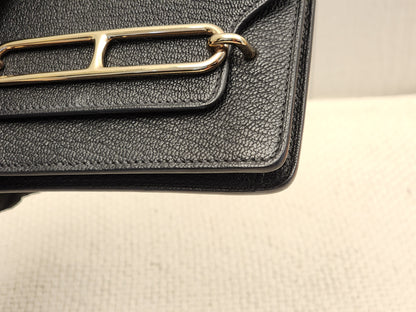 Hermes Noir Roulis Slim Compact Wallet (GHW)
