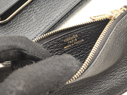 Hermes Noir Roulis Slim Compact Wallet (GHW)