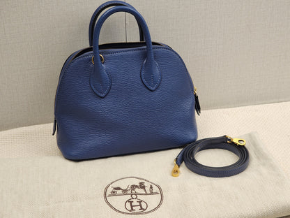 Hermes Blue Brighton Mini Bolide (GHW)