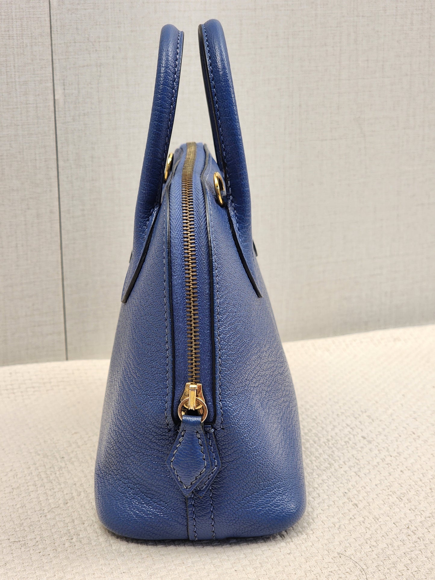 Hermes Blue Brighton Mini Bolide (GHW)