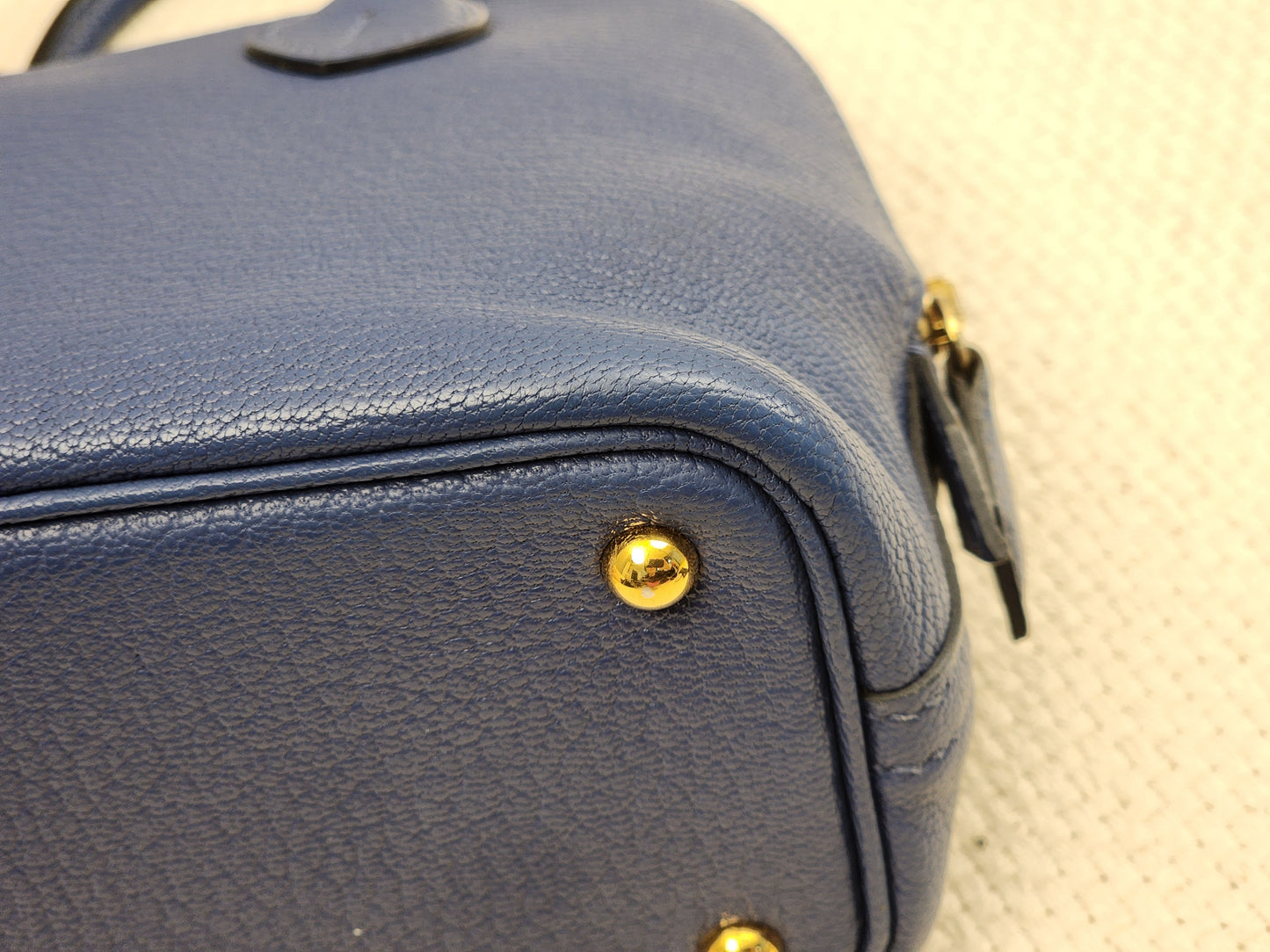 Hermes Blue Brighton Mini Bolide (GHW)