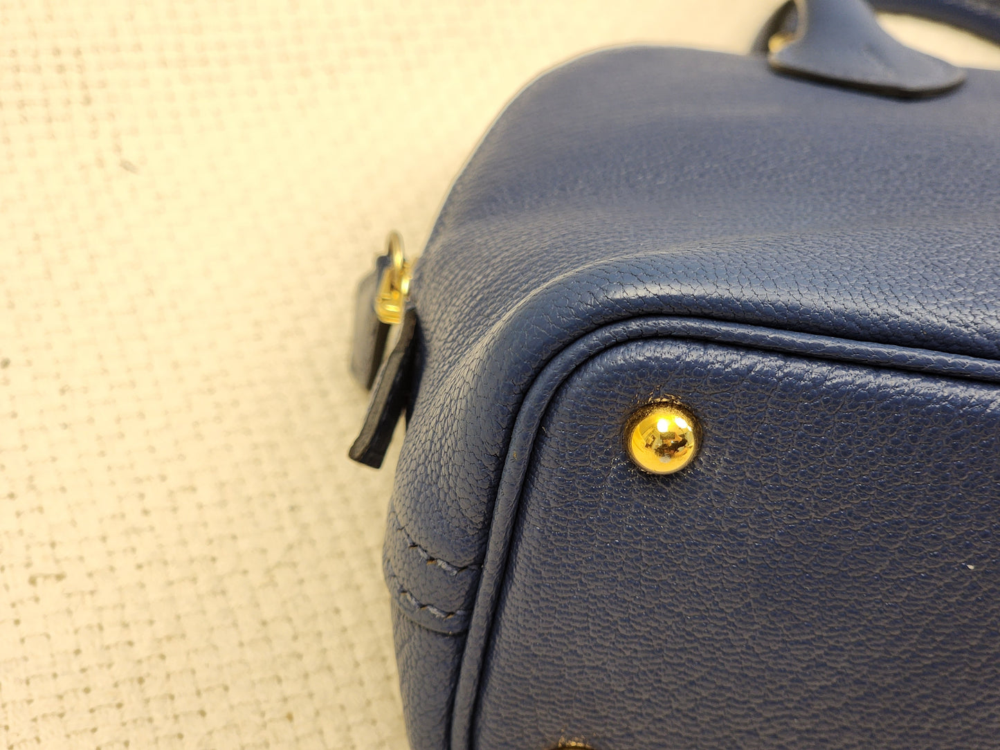 Hermes Blue Brighton Mini Bolide (GHW)