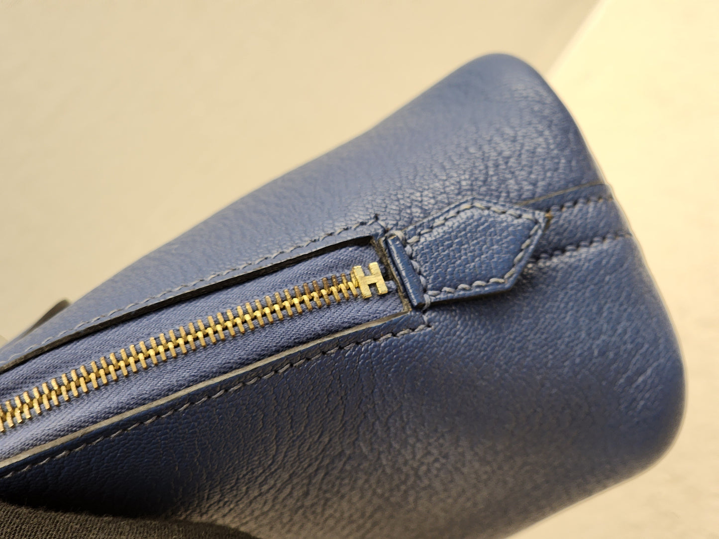 Hermes Blue Brighton Mini Bolide (GHW)