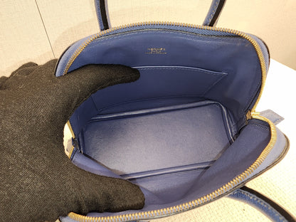 Hermes Blue Brighton Mini Bolide (GHW)