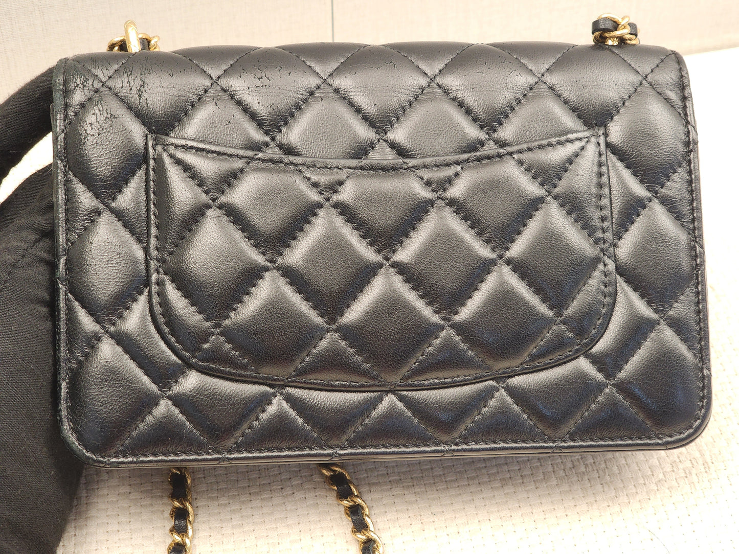 Chanel Black Shiny Lambskin 23C Turnlock WOC (GHW)