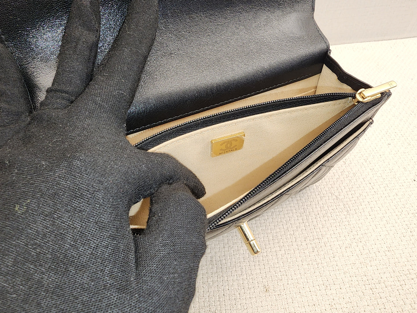 Chanel Black Shiny Lambskin 23C Turnlock WOC (GHW)