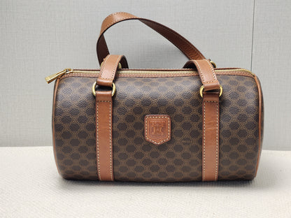 Celine Brown Vintage Macadam Boston Bag