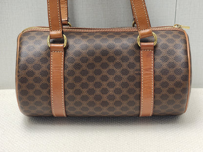 Celine Brown Vintage Macadam Boston Bag