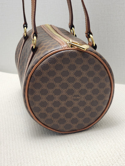 Celine Brown Vintage Macadam Boston Bag