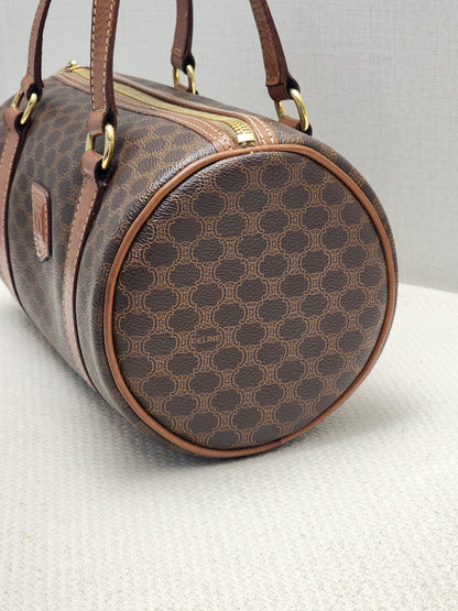 Celine Brown Vintage Macadam Boston Bag