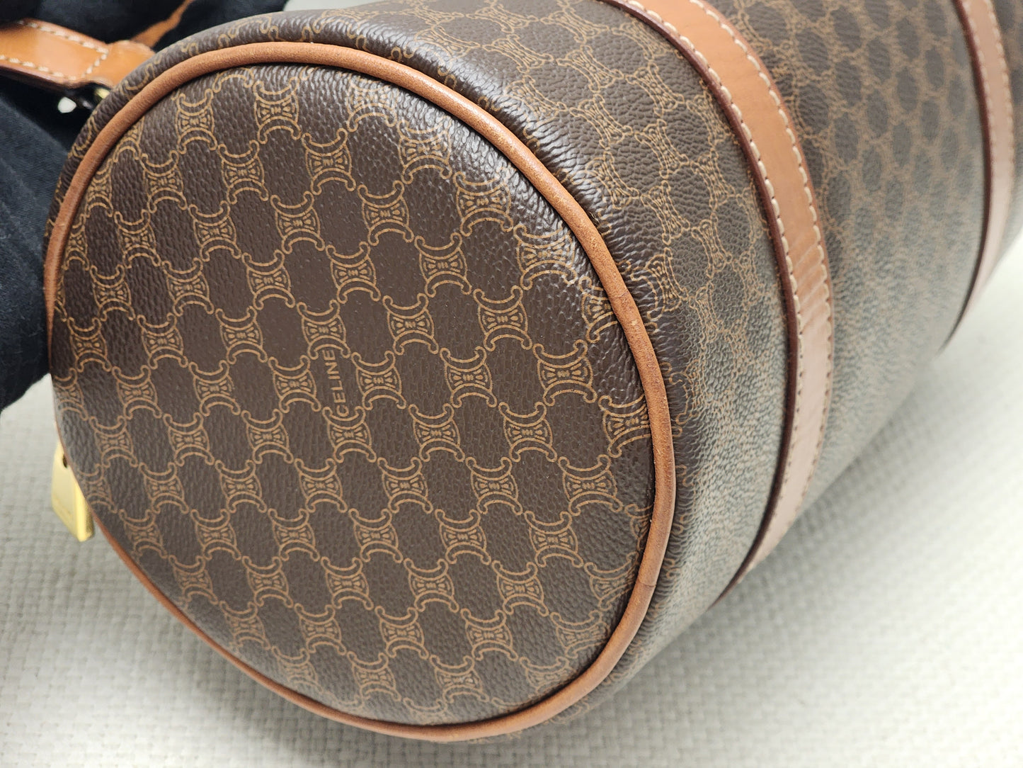Celine Brown Vintage Macadam Boston Bag