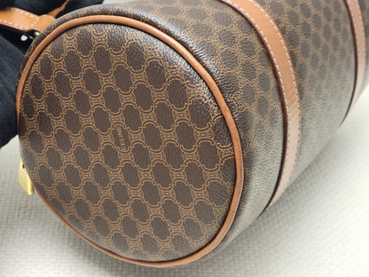 Celine Brown Vintage Macadam Boston Bag