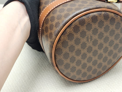 Celine Brown Vintage Macadam Boston Bag