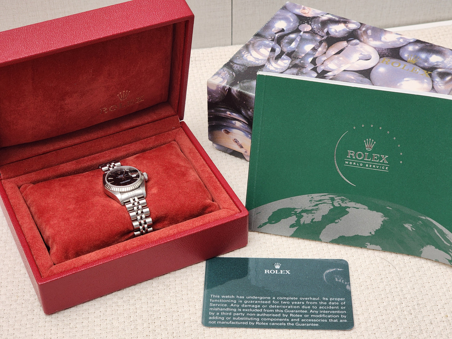Rolex Steel Black Lady Datejust 26mm Auto Watch 69174