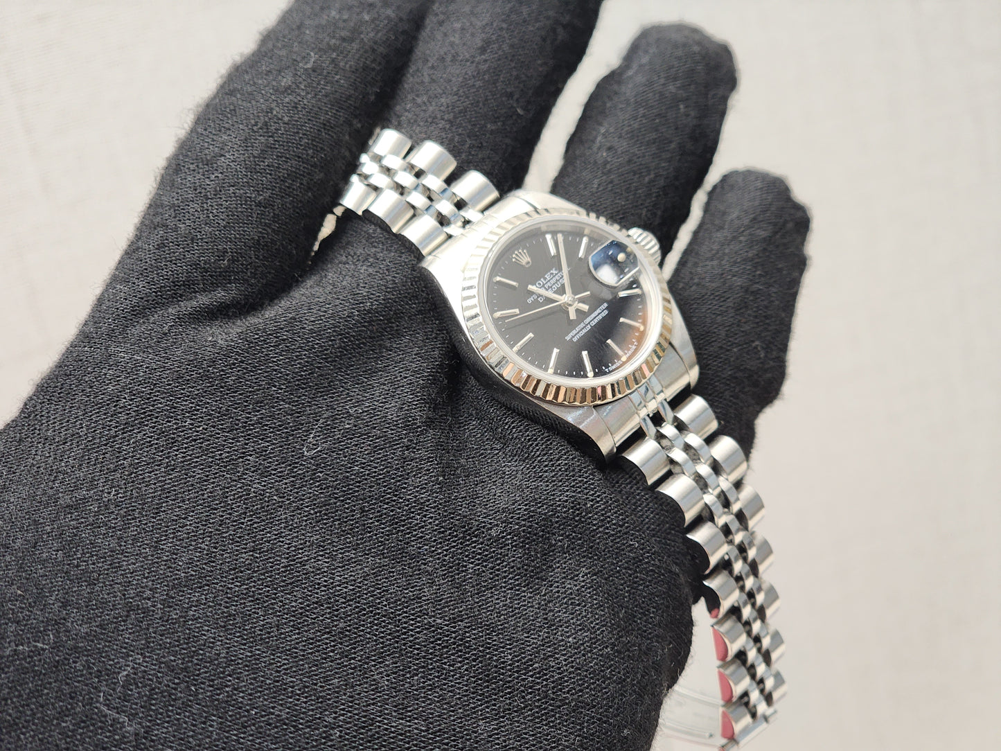 Rolex Steel Black Lady Datejust 26mm Auto Watch 69174