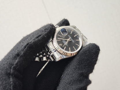 Rolex Steel Black Lady Datejust 26mm Auto Watch 69174