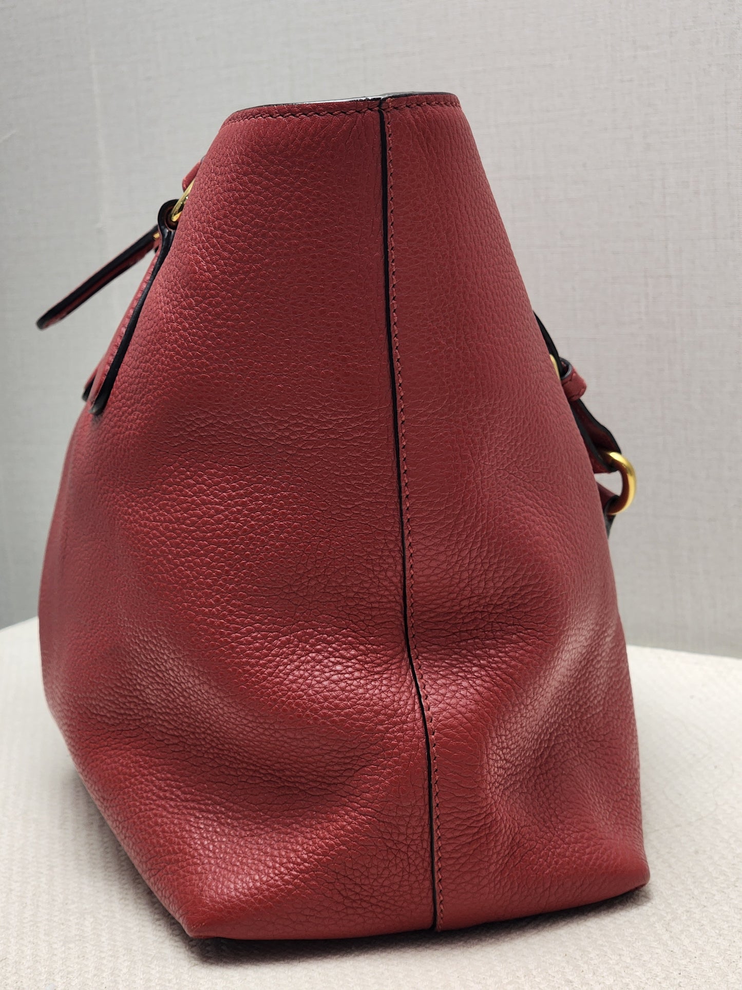 Prada Red Vitello Daino Tote Bag