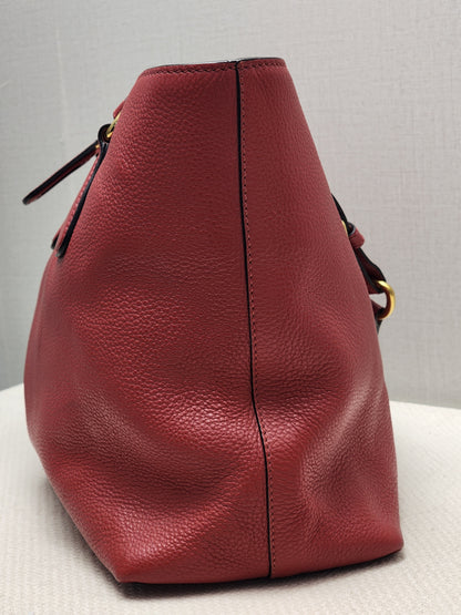 Prada Red Vitello Daino Tote Bag