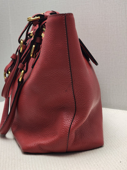 Prada Red Vitello Daino Tote Bag