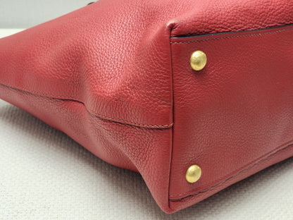Prada Red Vitello Daino Tote Bag