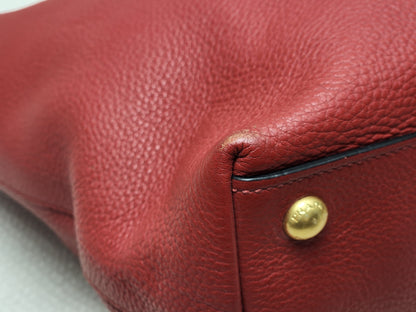Prada Red Vitello Daino Tote Bag