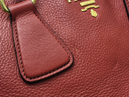 Prada Red Vitello Daino Tote Bag
