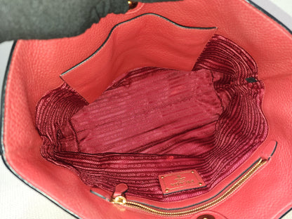 Prada Red Vitello Daino Tote Bag