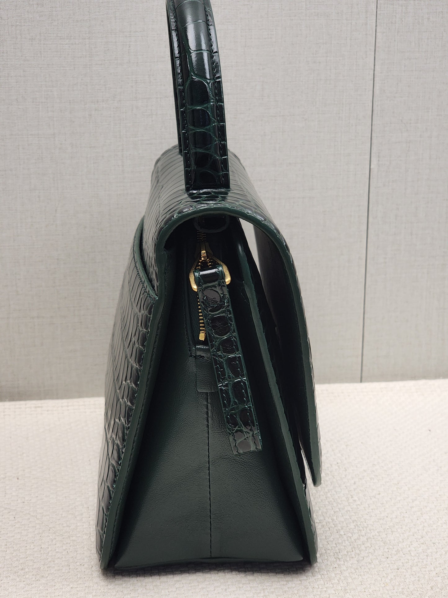 Balenciaga Green Croc Embossed Top Handle Bag (GHW)