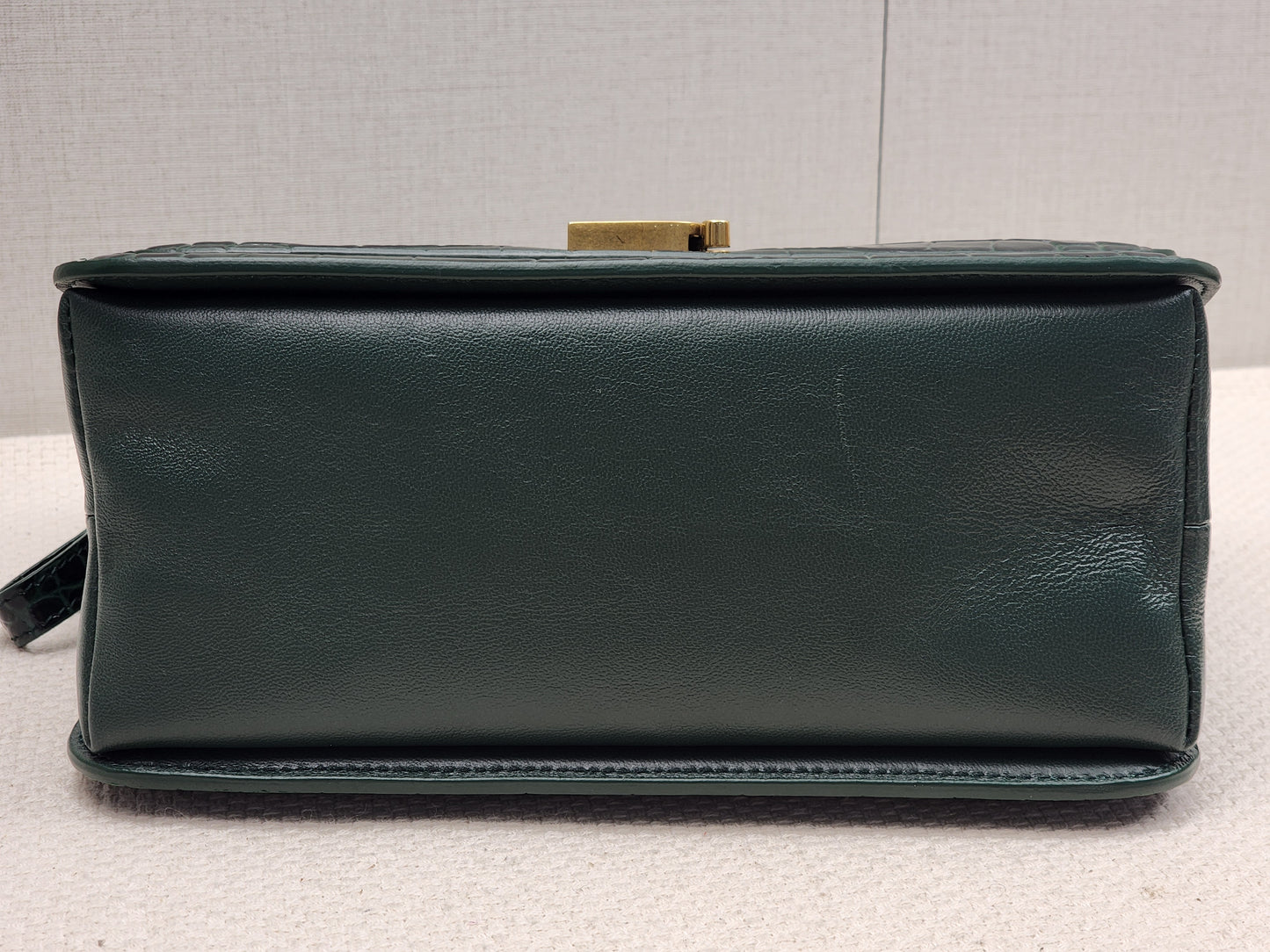 Balenciaga Green Croc Embossed Top Handle Bag (GHW)