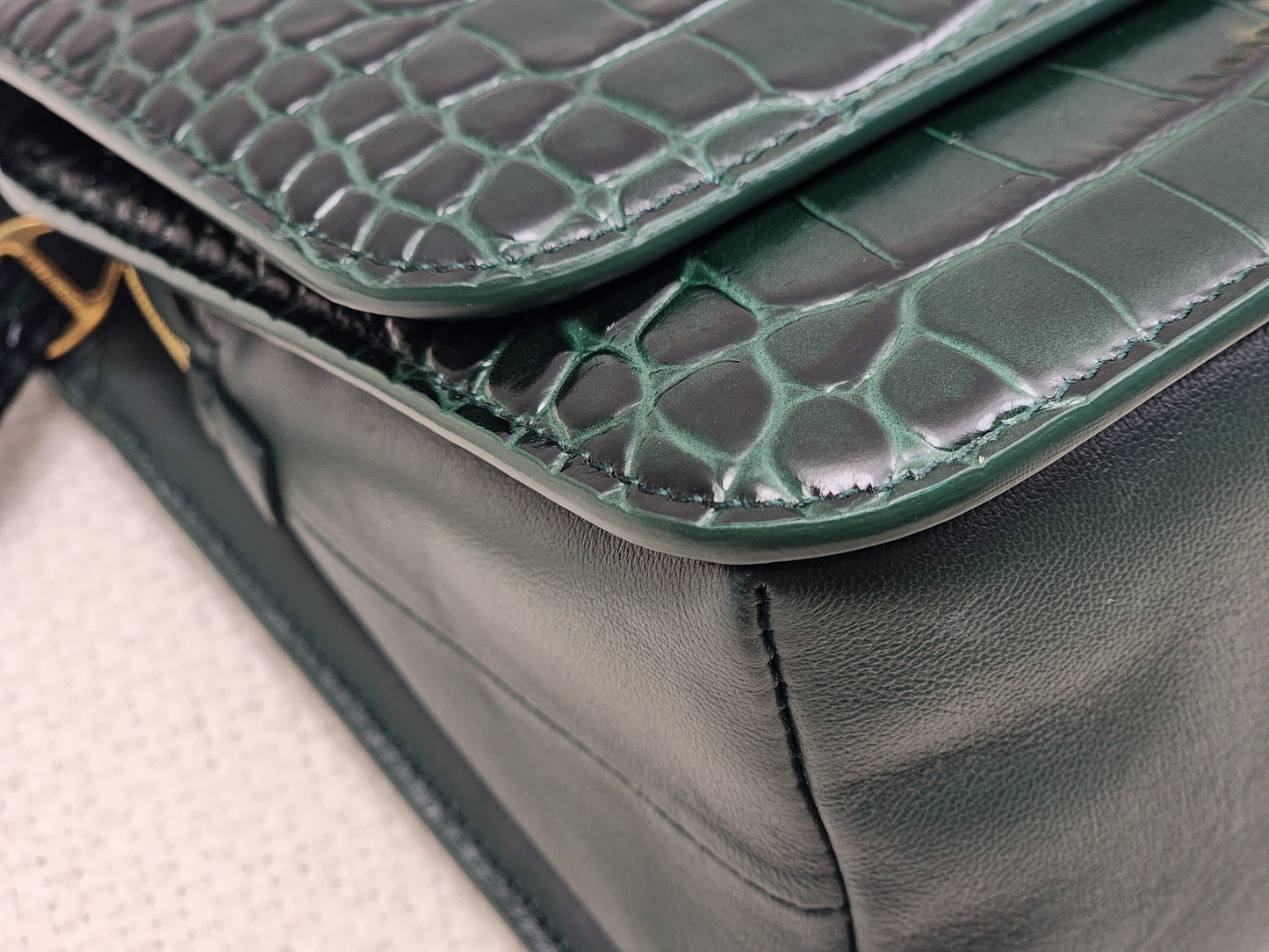 Balenciaga Green Croc Embossed Top Handle Bag (GHW)