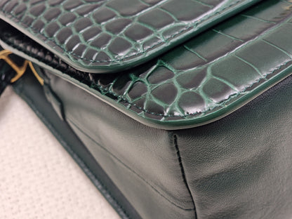 Balenciaga Green Croc Embossed Top Handle Bag (GHW)