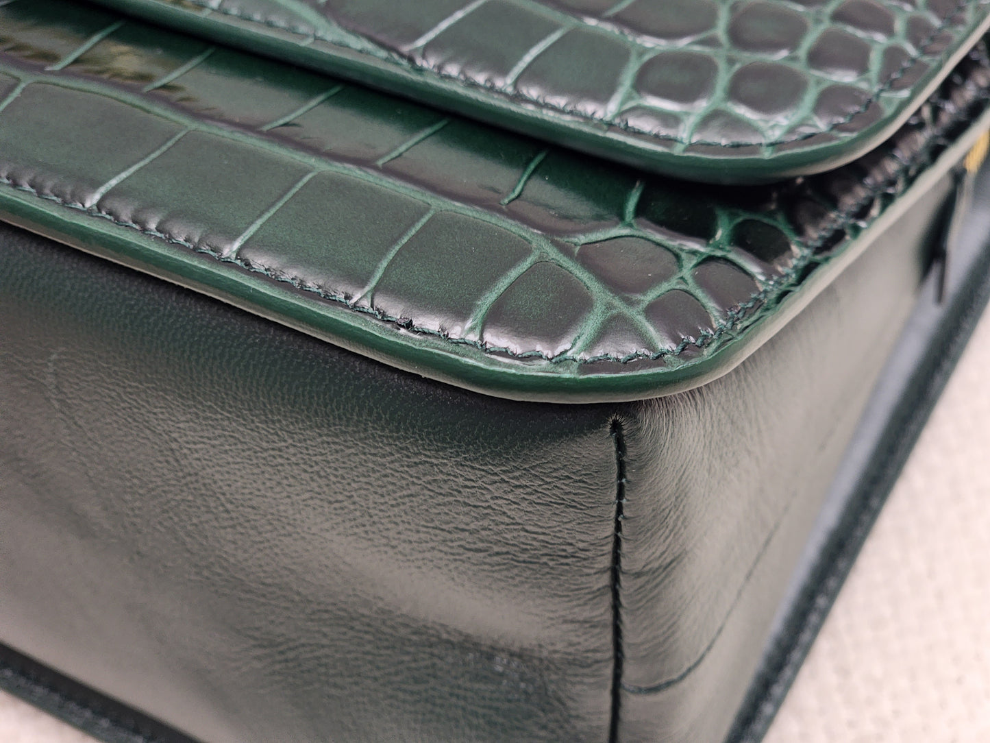 Balenciaga Green Croc Embossed Top Handle Bag (GHW)