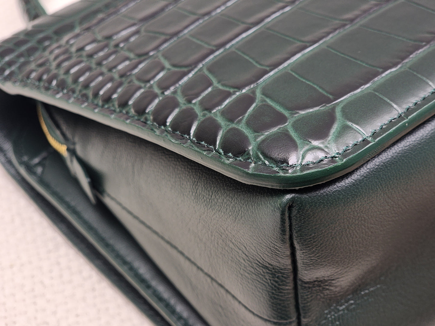 Balenciaga Green Croc Embossed Top Handle Bag (GHW)