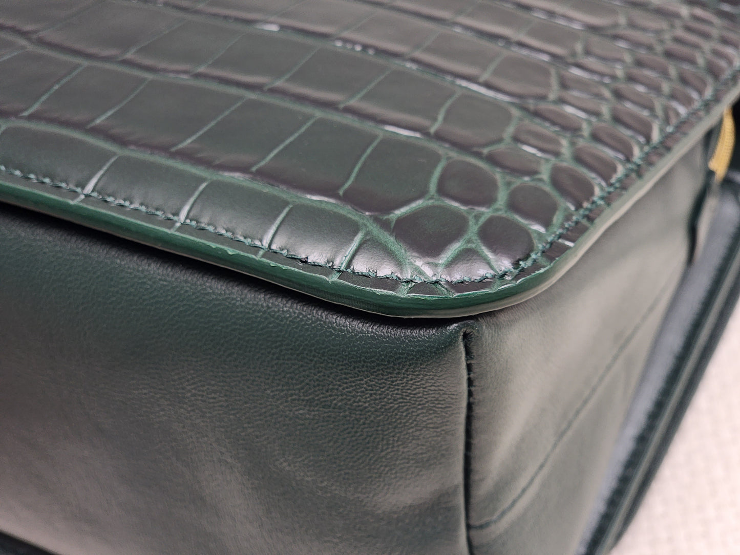 Balenciaga Green Croc Embossed Top Handle Bag (GHW)