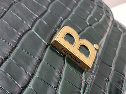 Balenciaga Green Croc Embossed Top Handle Bag (GHW)