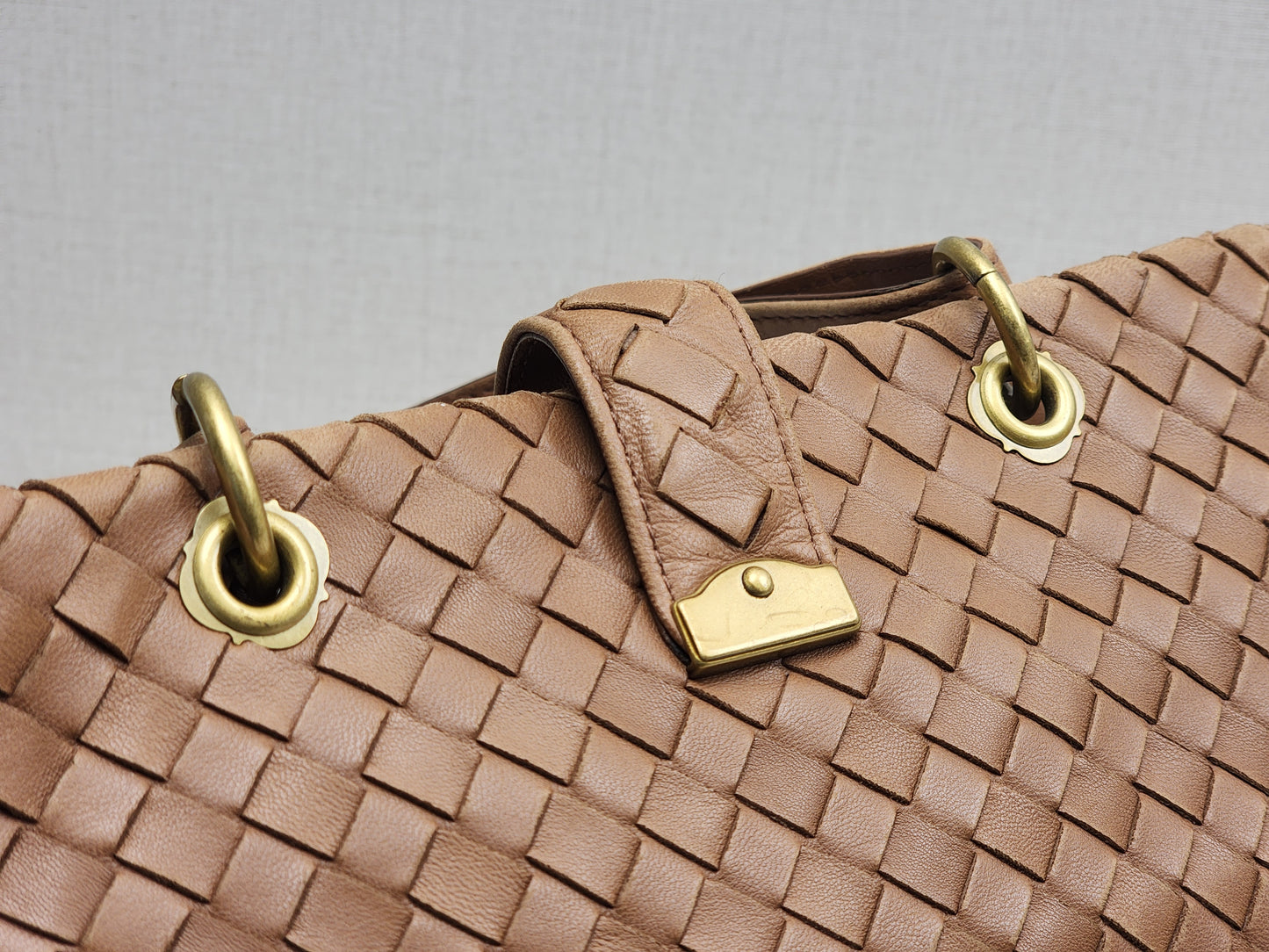 Bottega Veneta Brown Nappa Small Intrecciato Capri Bag&nbsp;