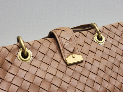 Bottega Veneta Brown Nappa Small Intrecciato Capri Bag&nbsp;