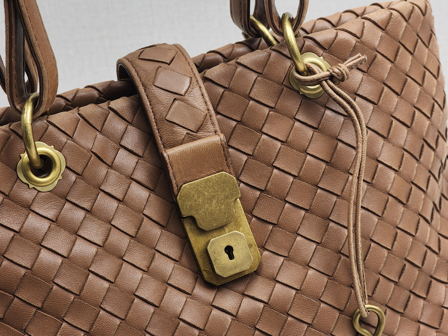 Bottega Veneta Brown Nappa Small Intrecciato Capri Bag&nbsp;